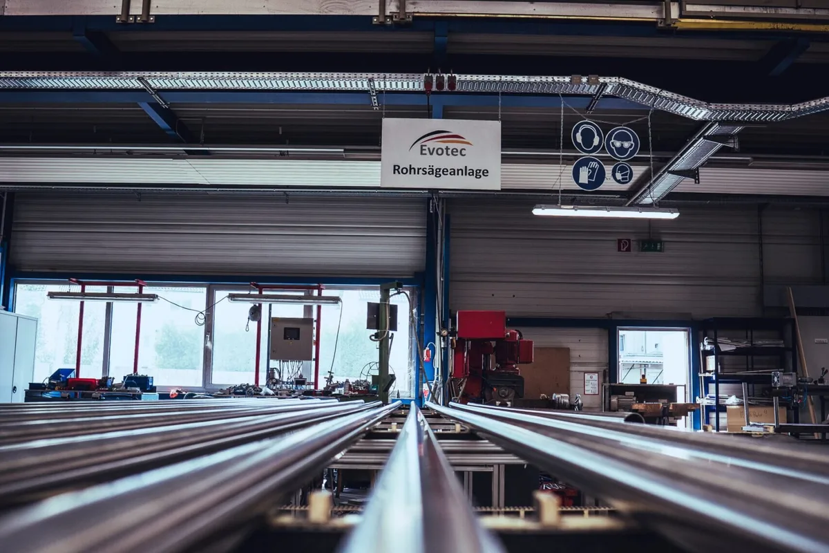 Rohrsägeanlage der Evotec GmbH in Arnsberg